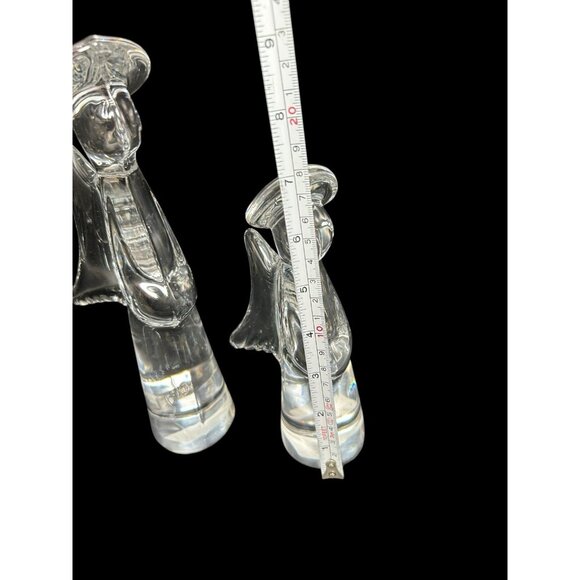 Tuscany Collection Angels 3 Lead Crystal Christmas Mid Century Modern 7"-9"-11' - Picture 9 of 10